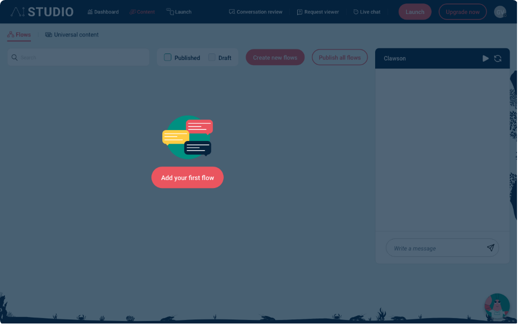 EBI.AI platform: Add your first flow